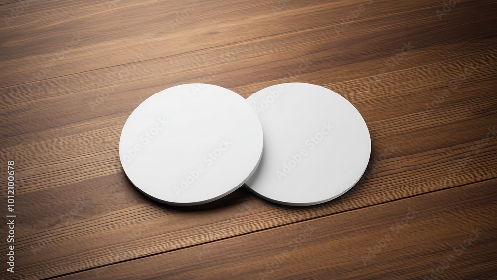 Stylish bierdeckel mockup featuring a round, blank surface. Ideal for showcasing your designs, it offers a realistic texture with perfect shadows and lighting. Perfect for beer branding projects!