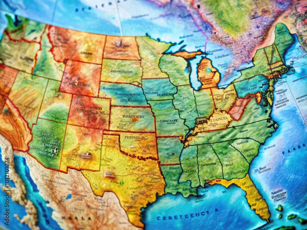 Detailed Map of the United States Highlighting States and Major Cities for Educational Purposes Detailed Map of the United States Highlighting States and Major Cities for Educational Purposes