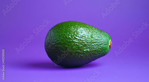 Juicy fresh avocado, photorealistic photo shoot, high resolution photography, purple background, sharp details, crisp focus, stock photo, wide angle lens, professional