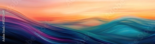 Gentle waves of color blending in a harmonious, abstract flow