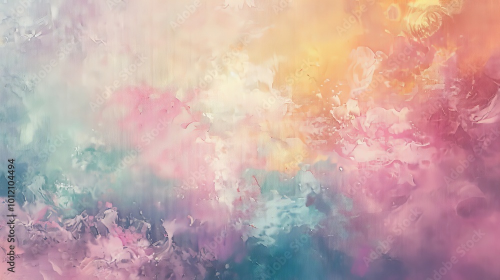 Fototapeta premium Pastel Dreams Vibrant Abstract Painting with Soft Brushstrokes and Blended Colors High Detail Stock Image for Creative Projects