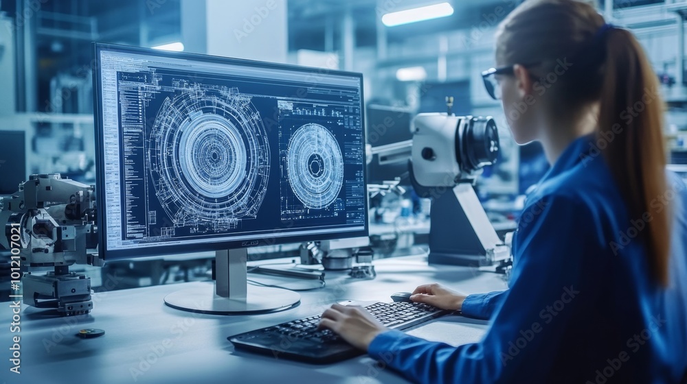 Engineer Doing 3D CAD Model Design On Computer, Generative AI Engineer Doing 3D CAD Model Design On Computer, Generative AI