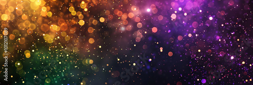 Vibrant Mardi Gras Fireworks Display in Purple, Gold, and Green