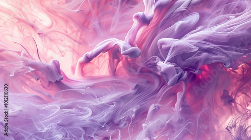 Enchanting Swirling Ink Mesmerizing Pink and Purple Water Art