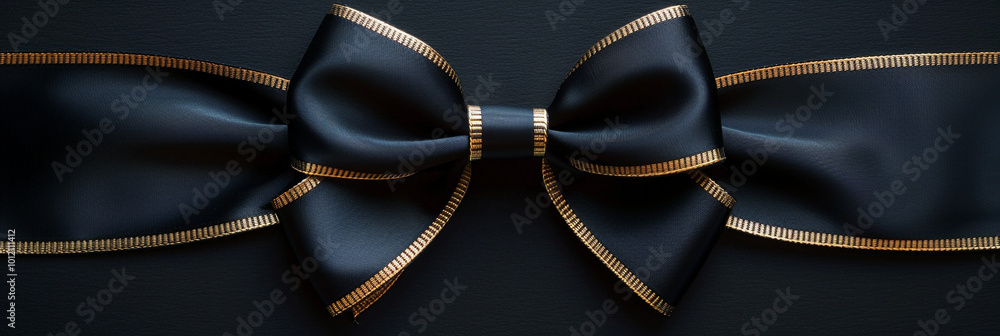 Obraz premium Elegant Black Bow with Gold Details