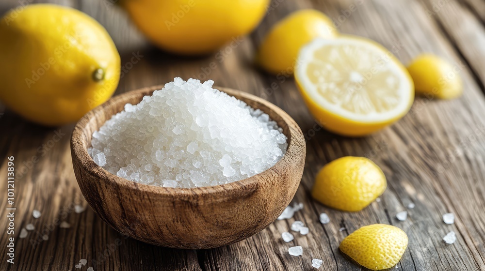 Citric Acid on Wooden Background. AI generated illustration. Citric Acid on Wooden Background. AI generated illustration.