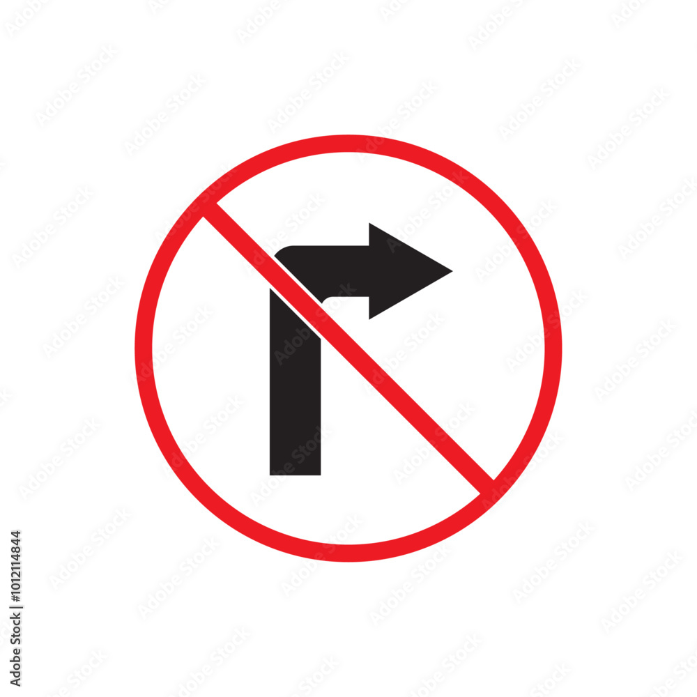 vector flat icon of no turning sign vector flat icon of no turning sign