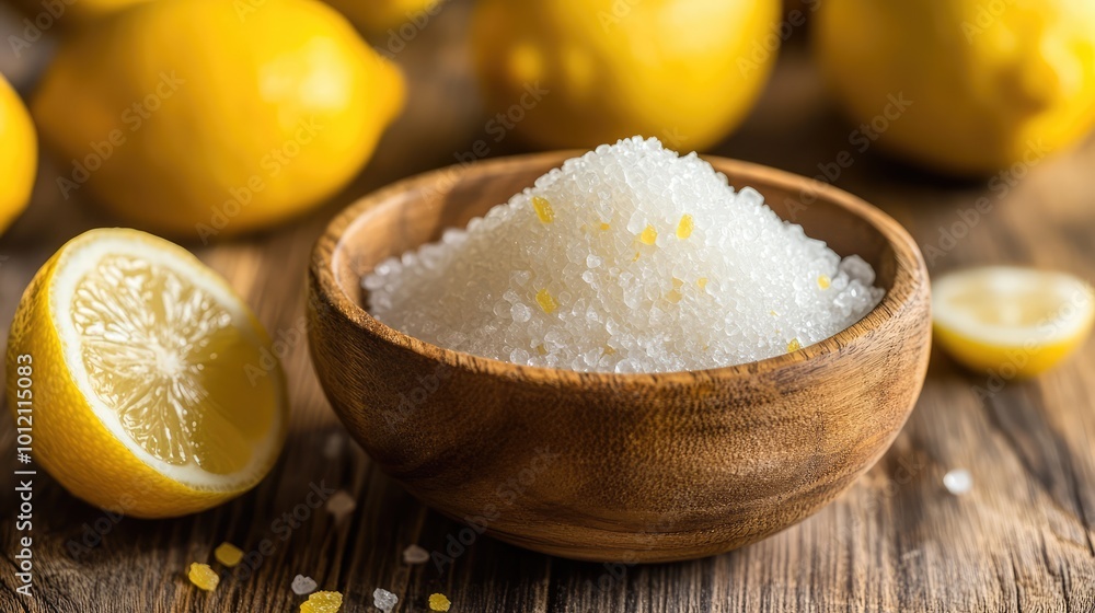 Citric Acid on Wooden Background. AI generated illustration. Citric Acid on Wooden Background. AI generated illustration.