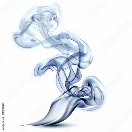 Elegant wisps of blue smoke swirling gracefully in mid-air