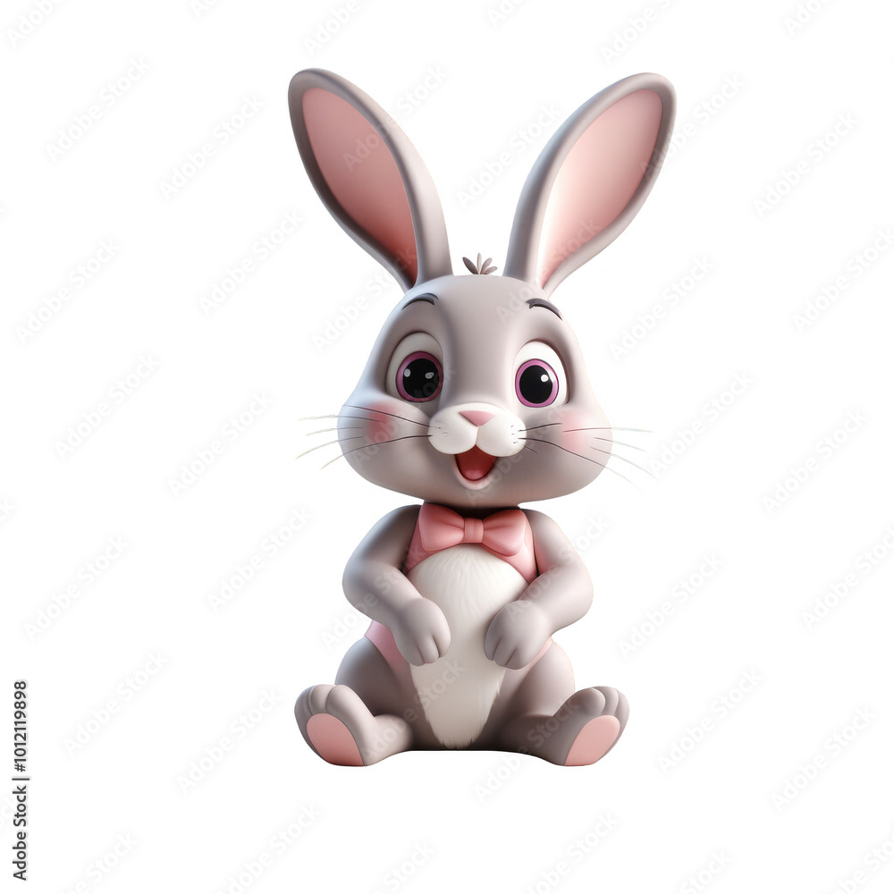 Obraz premium Charming Fluffy Calico Baby Rabbit with Soft Fur