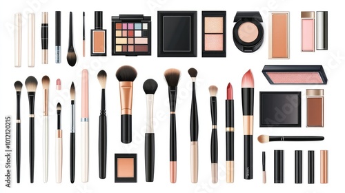 Comprehensive Makeup Set. AI generated illustration.