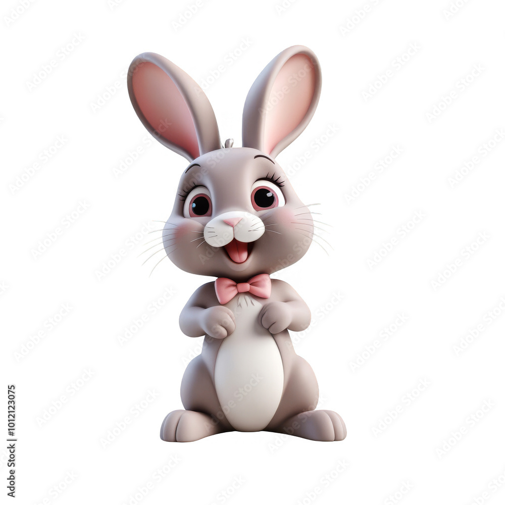 Cute Calico Baby Rabbit with Happy Expression Cute Calico Baby Rabbit with Happy Expression
