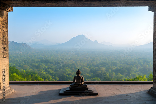 Martand Sun Temple Rooftop View | Majestic Ancient Architecture of the Hindu Sun God Temple in Kashmir photo