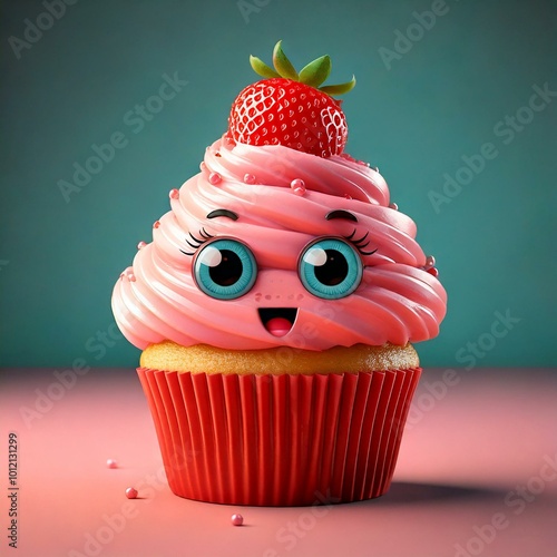 Cute Cartoon Pink Strawberr...