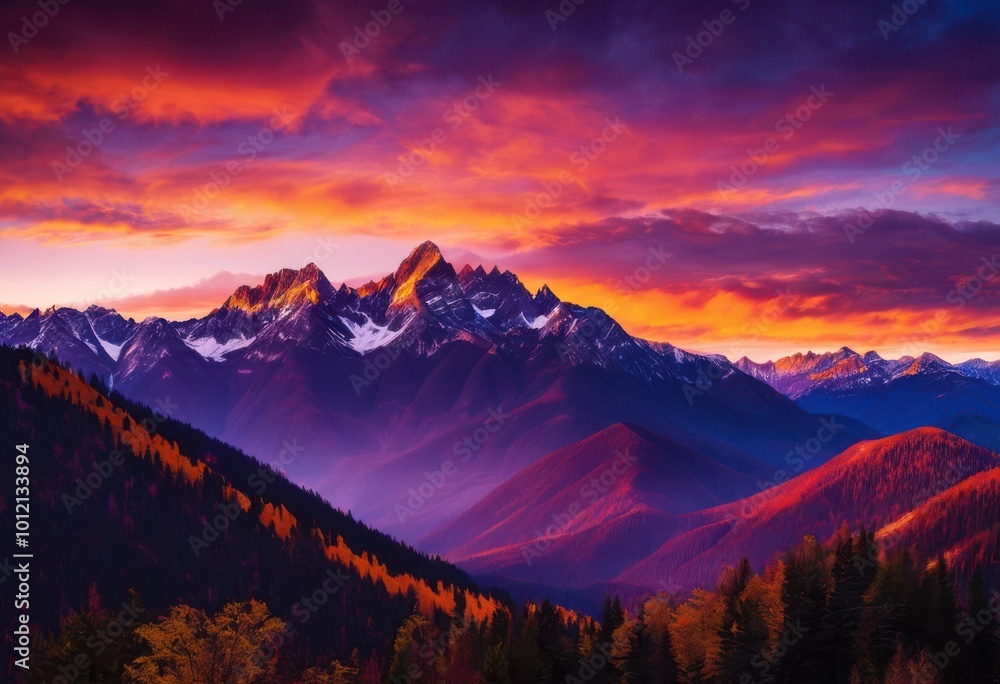 vibrant sunrise color palette capturing lively hues over majestic mountain silhouettes dawn, mountains, scenery, landscape, sky, clouds, light, orange vibrant sunrise color palette capturing lively hues over majestic mountain silhouettes dawn, mountains, scenery, landscape, sky, clouds, light, orange