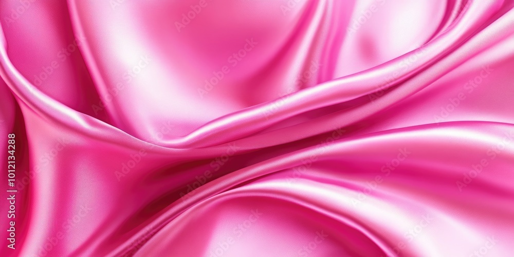 Obraz premium Luxurious Pink Silk Fabric Texture with Elegant Wave Pattern