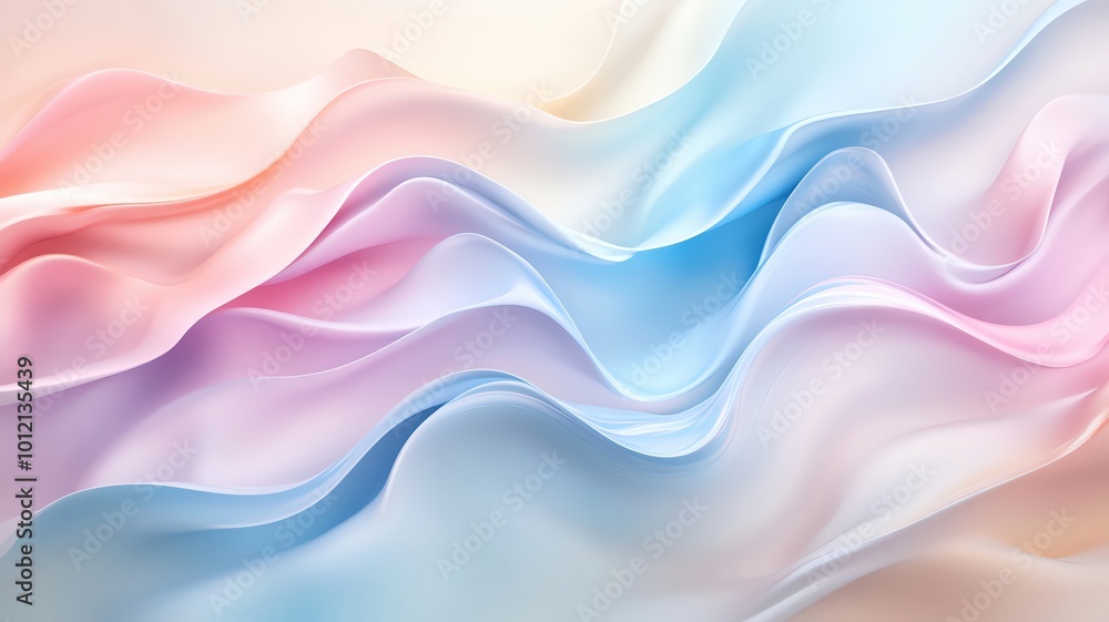 Abstract fluid waves in soft pastel colors, creating a calm, serene pattern Abstract fluid waves in soft pastel colors, creating a calm, serene pattern