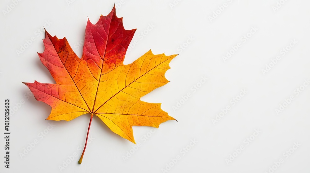 Autumn maple leaf with a mix of colors, from golden yellow to fiery red, representing the diverse hues of fall, 3D Illustration Autumn maple leaf with a mix of colors, from golden yellow to fiery red, representing the diverse hues of fall, 3D Illustration