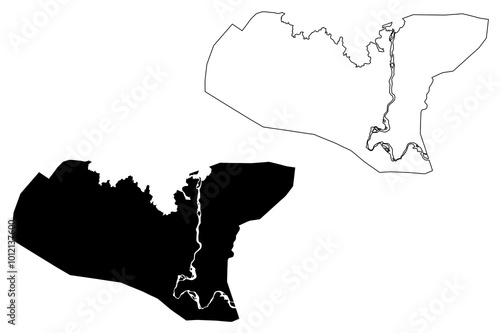 Bahir Dar City (Federal Democratic Republic of Ethiopia, Amhara Region) map vector illustration, scribble sketch City of Bahir Dar map