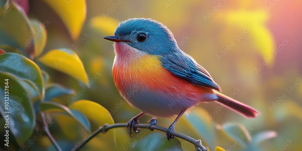 Obraz premium Captivating Close-up of a Colorful Bird Against a Nature Backdrop
