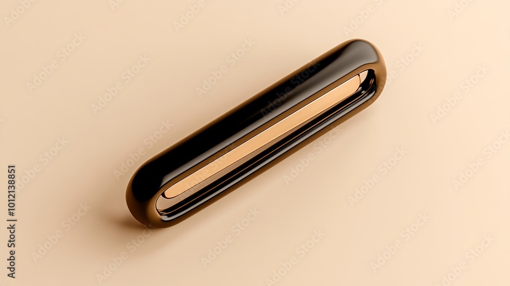 A minimalist image of a simple black hair clip, isolated on a light gray background to showcase its classic style A minimalist image of a simple black hair clip, isolated on a light gray background to showcase its classic style