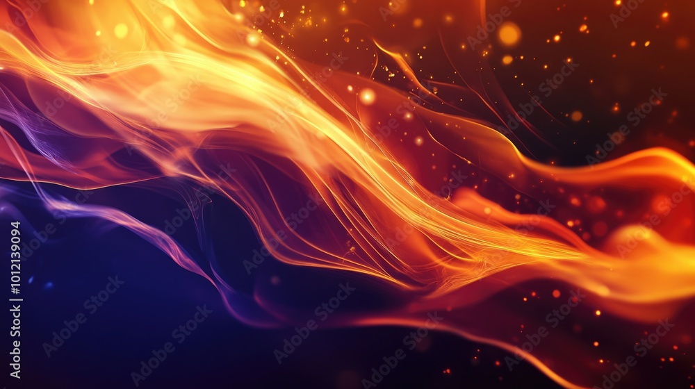 Dynamic Fire Glow. Shiny Abstract Flames in Modern Glowing Background Dynamic Fire Glow. Shiny Abstract Flames in Modern Glowing Background
