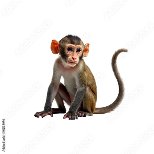 monkey ,isolated on white background , transparent png image photo