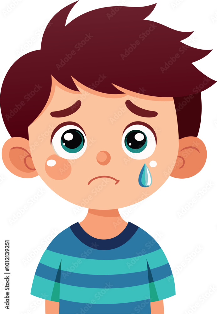Sad child crying showing negative emotion Sad child crying showing negative emotion