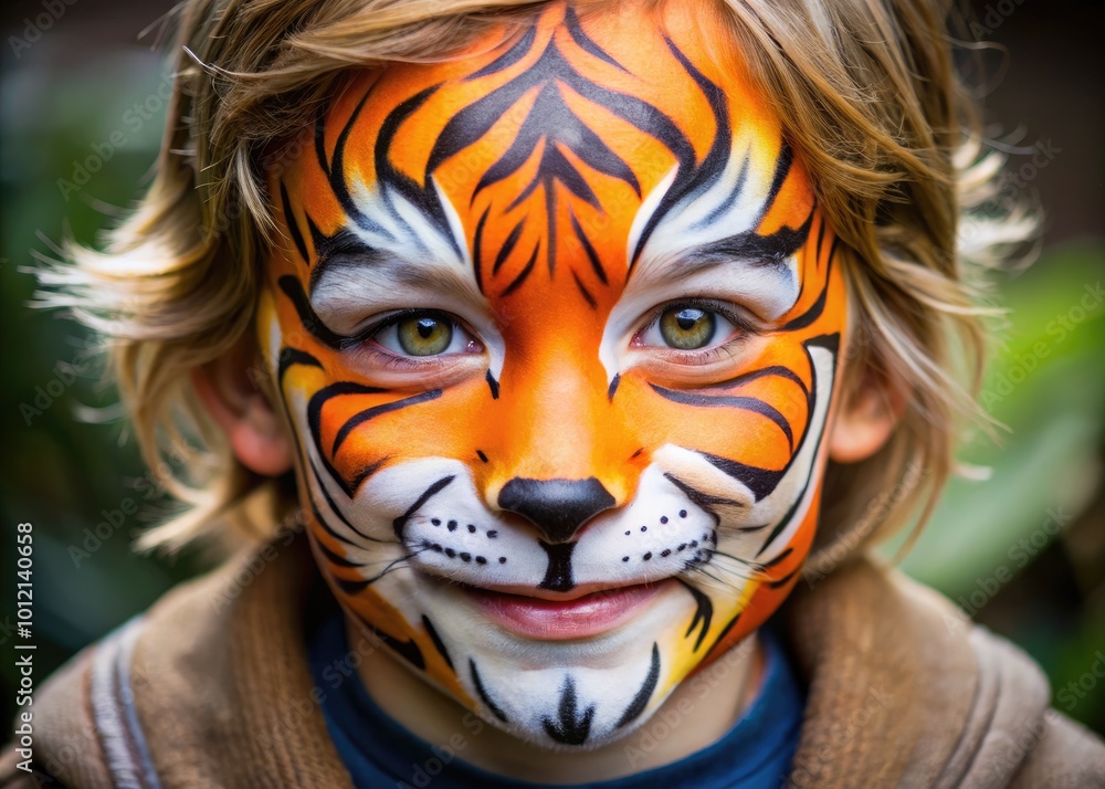 Easy and Fun Tiger Face Paint Design for Kids and Parties, Perfect for Creative Activities Easy and Fun Tiger Face Paint Design for Kids and Parties, Perfect for Creative Activities