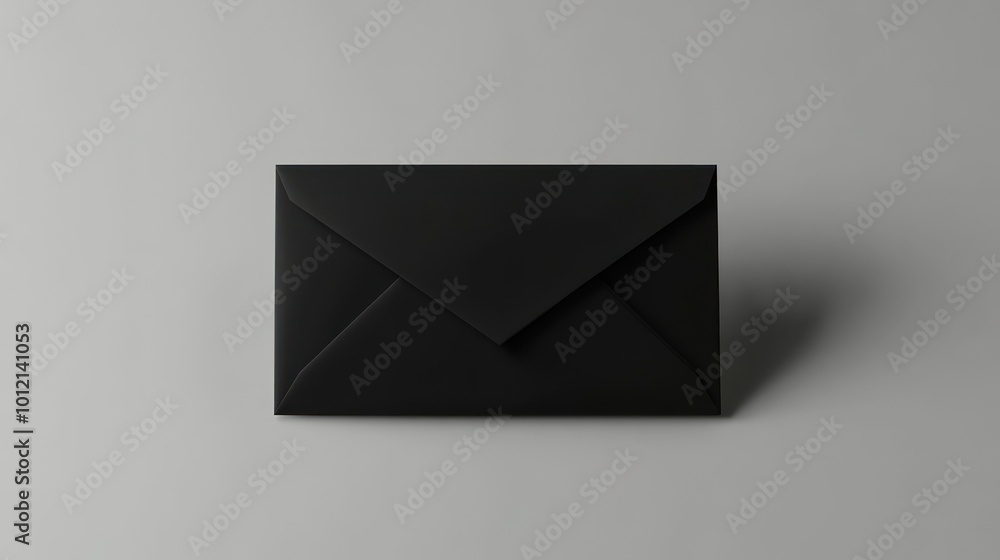 A sleek black envelope on a minimalist background, symbolizing communication or correspondence. A sleek black envelope on a minimalist background, symbolizing communication or correspondence.