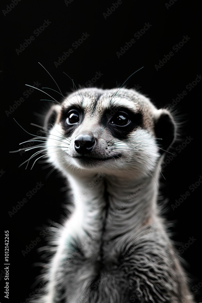 Black and white photograph of a Meerkat Black and white photograph of a Meerkat