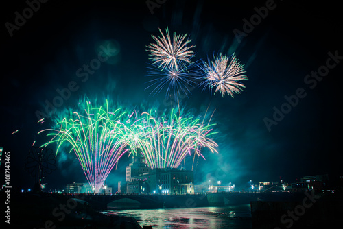 fireworks over the river