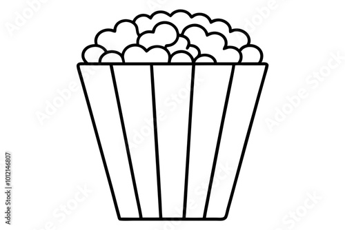  3d Popcorn Bucket, different Portions vector illustration  line art of Pop Corn photo