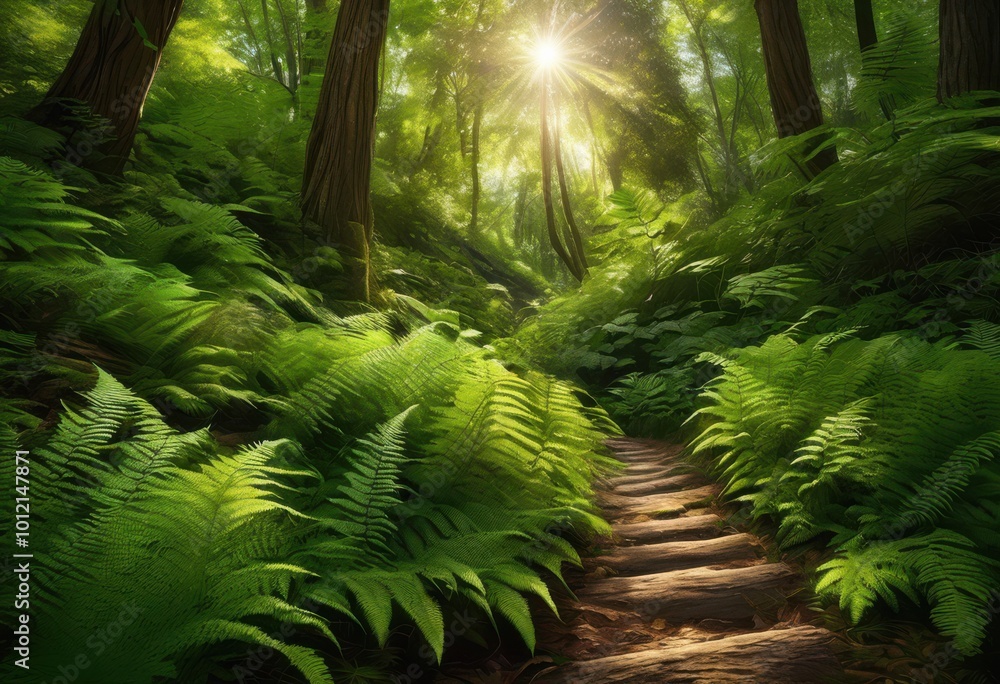 Fototapeta premium captivating close shots vibrant trails through lush greenery showcasing detailed textures vivid colors nature, blooming, botanical, countryside, daylight