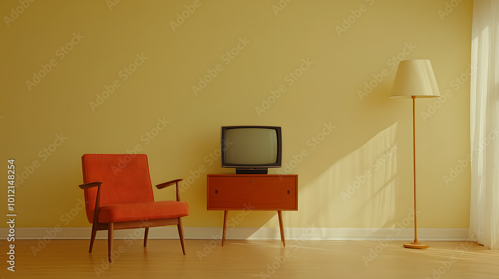 Projection of Small TV Product in an American Furniture Store | Vintage Electronics Display in Classic Home Setting Projection of Small TV Product in an American Furniture Store | Vintage Electronics Display in Classic Home Setting