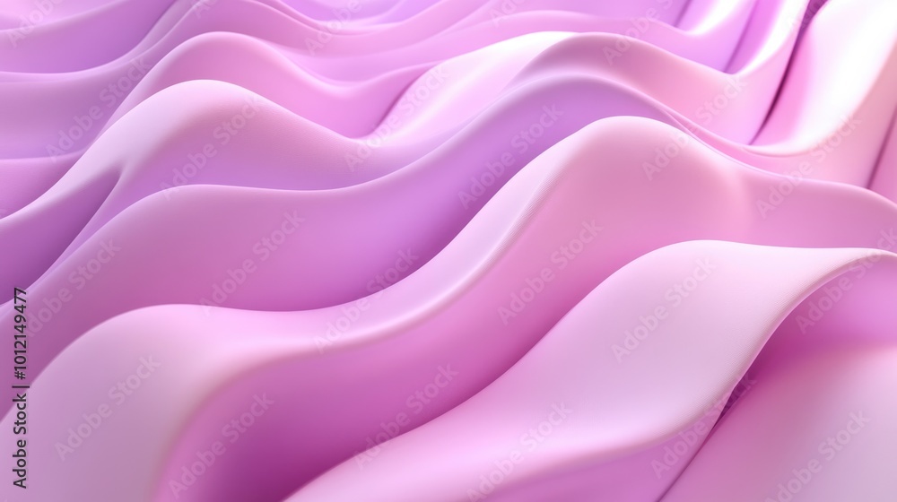 Fototapeta premium Modern Pink and Purple Undulating Surfaces. Elegant Abstract 3D Wave Background