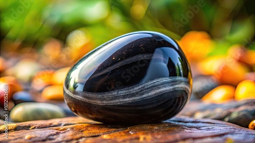 Elegant Black Onyx Stone with Smooth Surface and Natural Patterns for Jewelry and Decoration Use