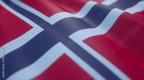 Norway Flag Waving Animation Loop photo