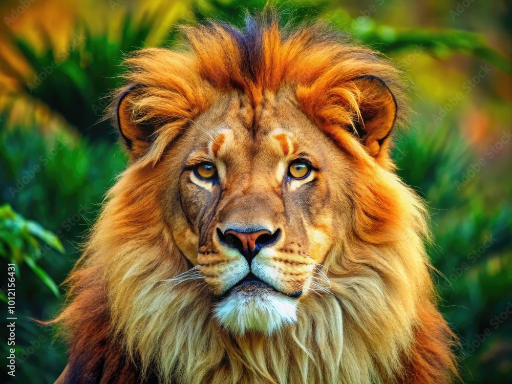 Fototapeta premium Elegant Contour Drawing of a Lion Capturing the Majesty and Strength of the Wild Animal Kingdom