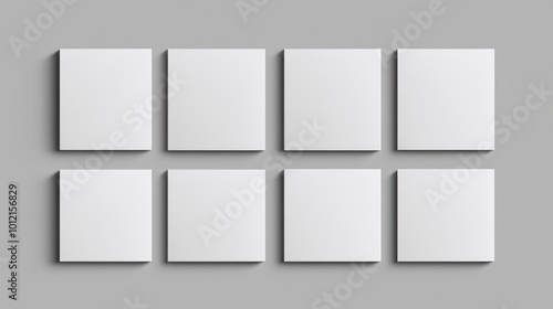 Wallpaper Mural Eight blank squares arranged in two rows, ideal for design or presentation purposes. Torontodigital.ca