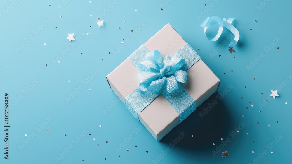 Open Gift Box on Blue Background -- AI Generated Open Gift Box on Blue Background -- AI Generated