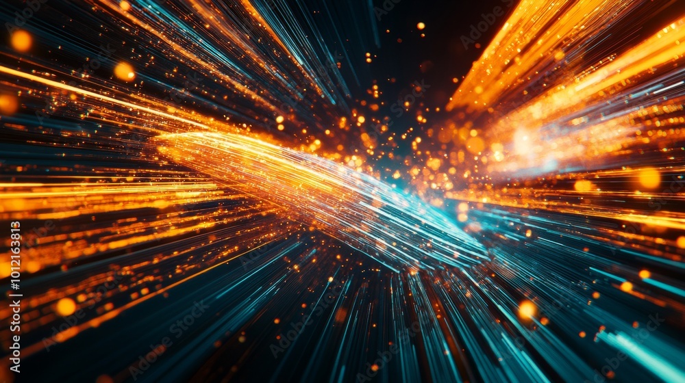A futuristic design illustrating rapid data movement with glowing rays and dynamic explosions, capturing the essence of space travel A futuristic design illustrating rapid data movement with glowing rays and dynamic explosions, capturing the essence of space travel