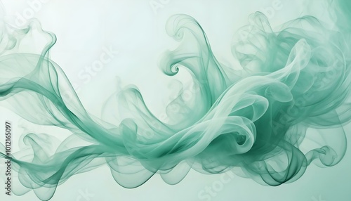 Elegant abstract liquid waves in soft green tones for creative backgrounds