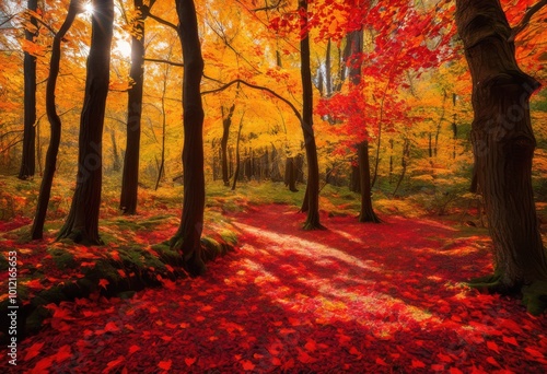 vibrant autumn leaves displaying rich colors soft textures delicate details intricate patterns, foliage, nature, scenery, orange, red, yellow, green