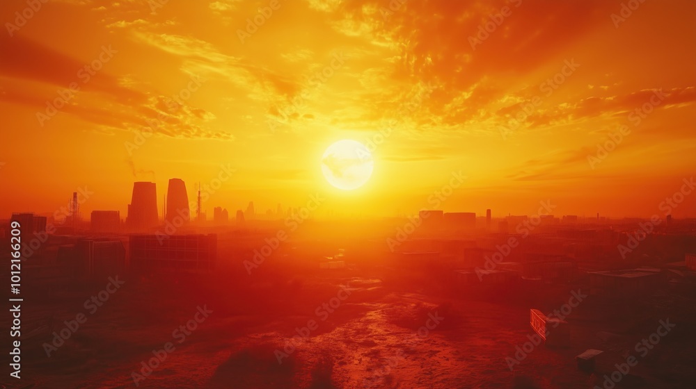 Craft a visually compelling scene depicting the global heat crisis Craft a visually compelling scene depicting the global heat crisis
