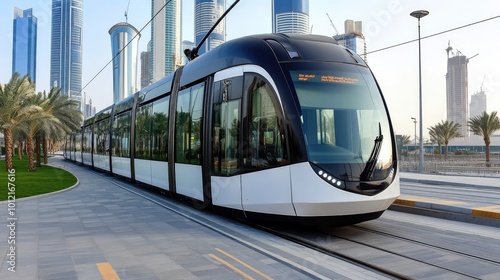 Modern Tram in Dubai - AI Generated