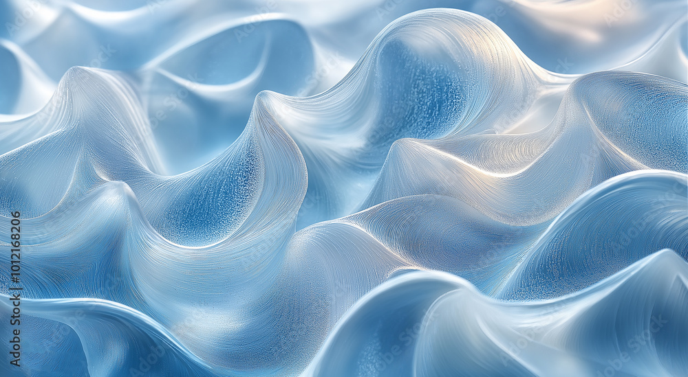 Obraz premium Abstract background, white and blue ice waves