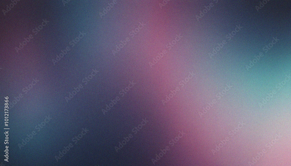 Fototapeta premium grain texture effect Midnight Blue, Rich Plum, Soft Aqua, Blush Pink. Retro grainy design featuring vibrant grainy wave transitions
