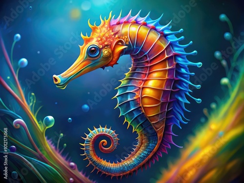 Elegant Seahorse Vector Illustration for Marine Life Themes, Nature Designs, and Aquatic Artworks