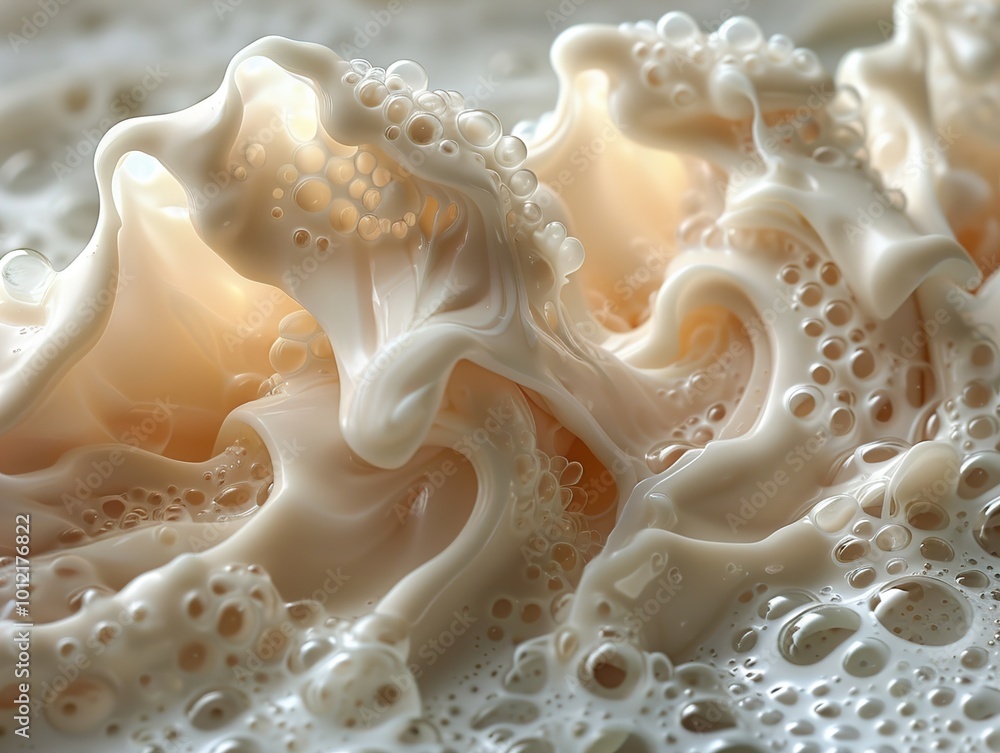 Abstract Milk Foam Texture: Close-Up Photography Abstract Milk Foam Texture: Close-Up Photography